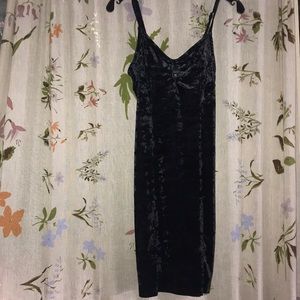 Crushed black velvet dress